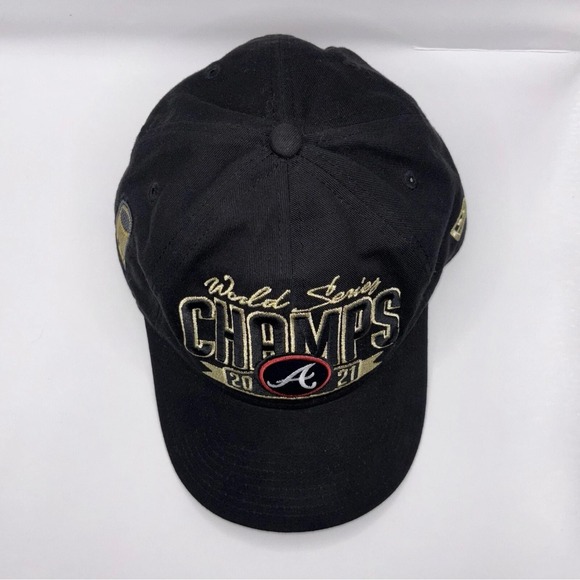 New Era Atlanta Braves World Series Champions 2021 Black Baseball Cap OSFM - Picture 2 of 8